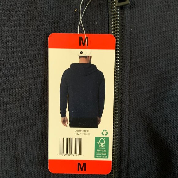 NWT 32 Degree Heat Men's size Medium Navy Full Zip Hooded Jacket - Picture 7 of 10